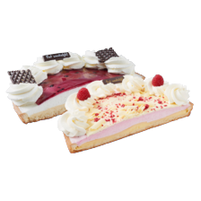 Framboos witte chocolade- of monchouvlaai half